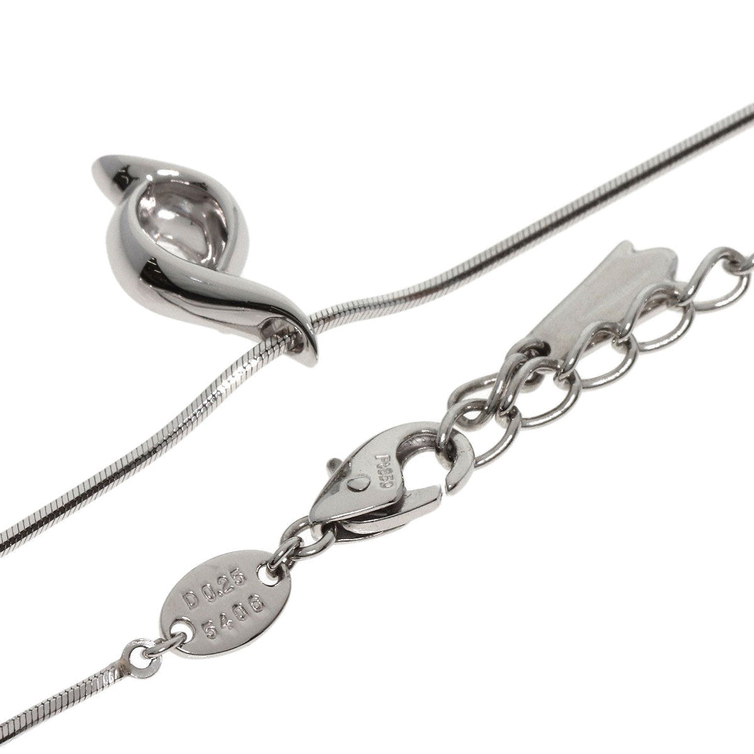POLA Necklace PT900 , PT850 , PT850 Silver Marquise Cut Diamond Women Used Authentic