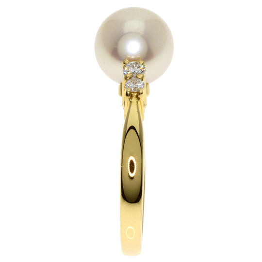 MIKIMOTO Ring 18K Yellow Gold gold Akoya Pearl Diamond