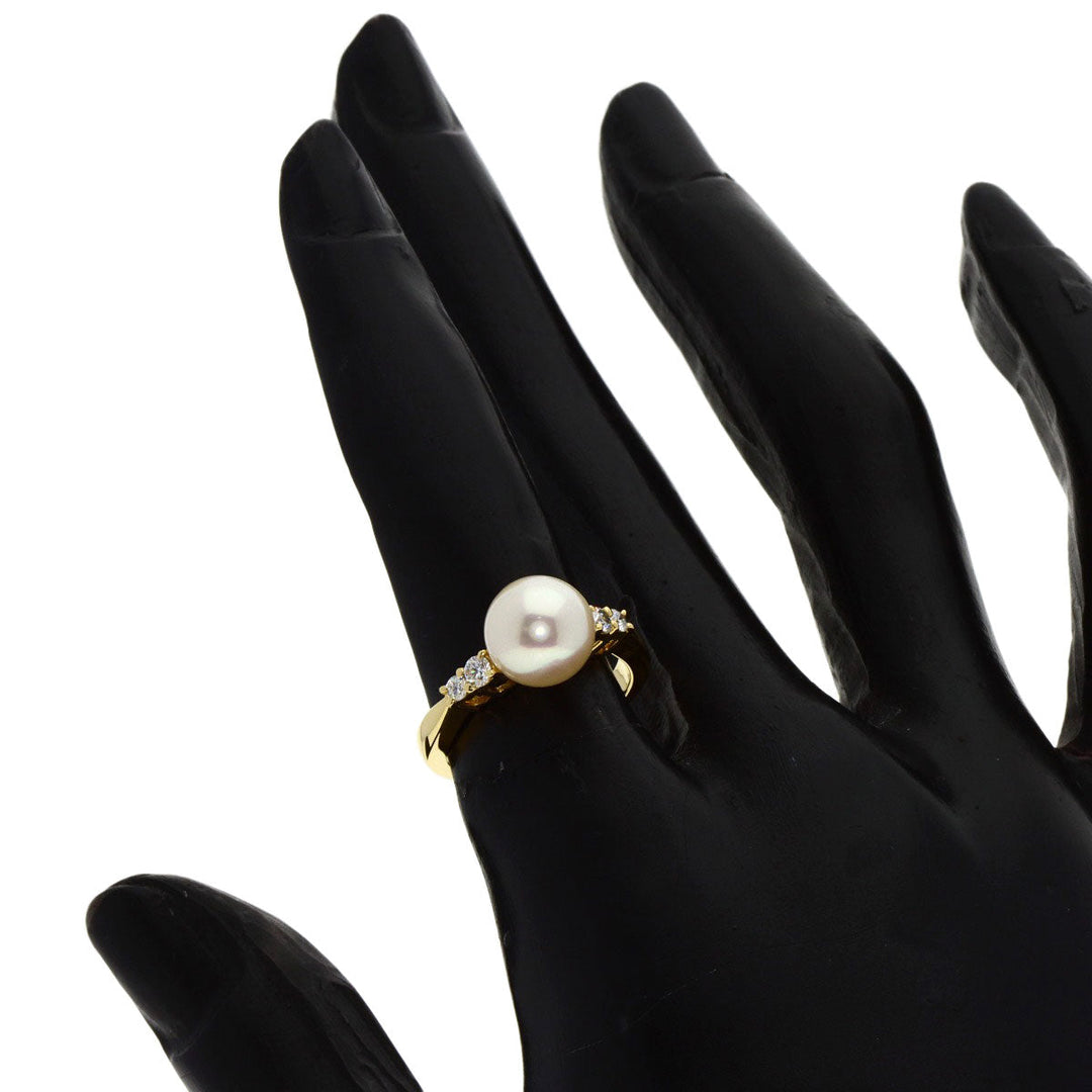 MIKIMOTO Ring 18K Yellow Gold gold Akoya Pearl Diamond