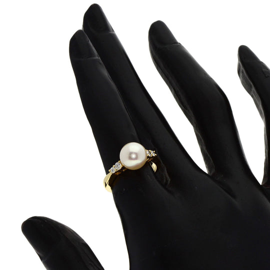 MIKIMOTO Ring 18K Yellow Gold gold Akoya Pearl Diamond