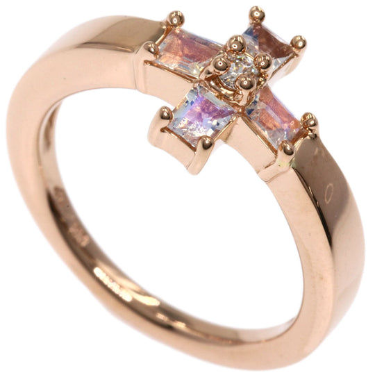 4℃ Ring 18K Pink Gold gold Moonstone 1P Diamond Women Used Authentic