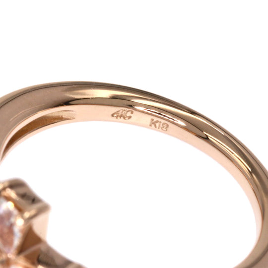 4℃ Ring 18K Pink Gold gold Moonstone 1P Diamond Women Used Authentic