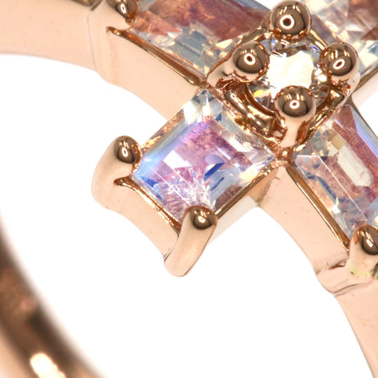 4℃ Ring 18K Pink Gold gold Moonstone 1P Diamond Women Used Authentic