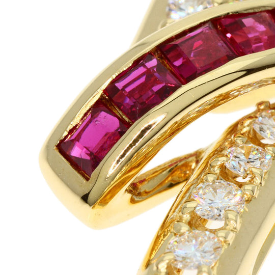 POLA Pendant top 18K Yellow Gold gold Ruby diamond Women Used Authentic