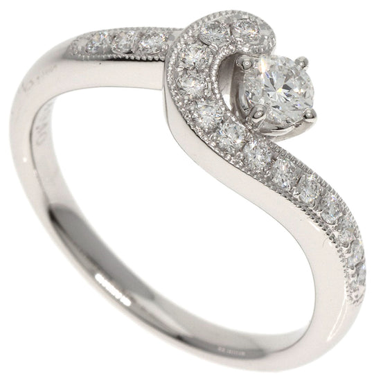 star sand Ring PT900 Silver diamond Women Used Authentic