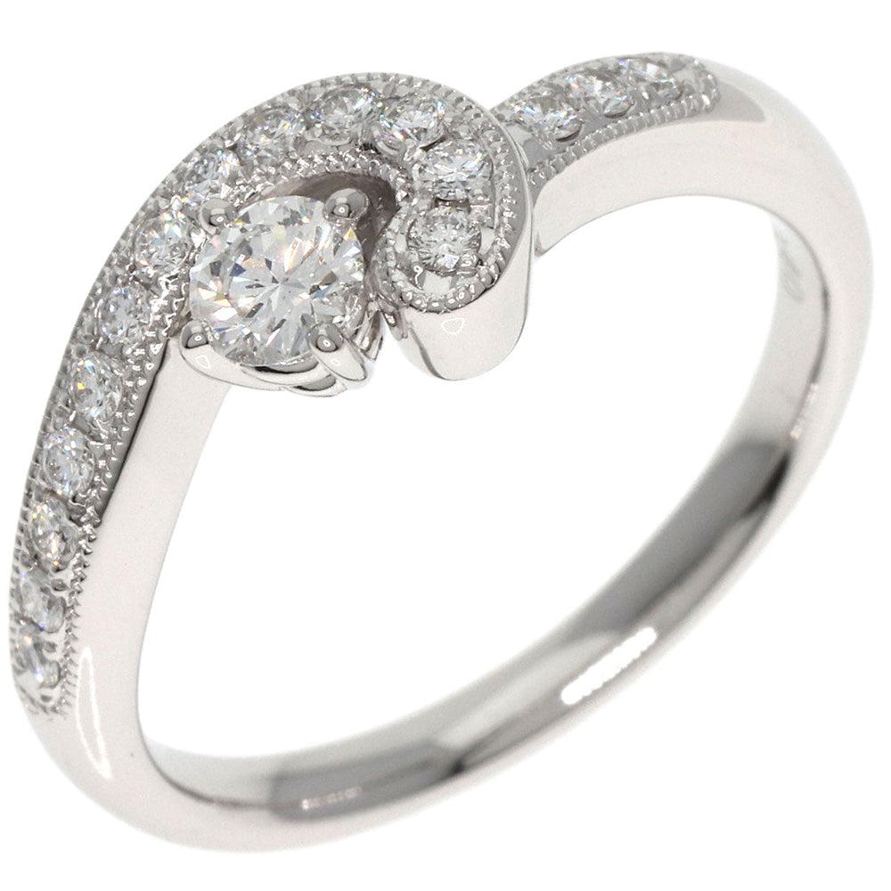 star sand Ring PT900 Silver diamond Women Used Authentic