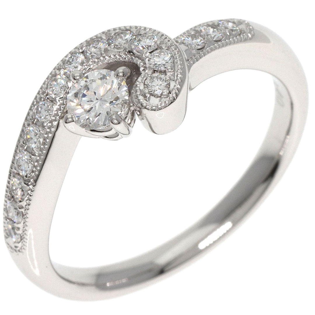 star sand Ring PT900 Silver diamond Women Used Authentic