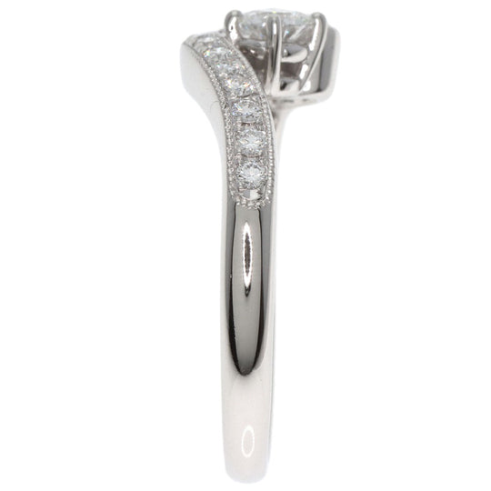 star sand Ring PT900 Silver diamond Women Used Authentic