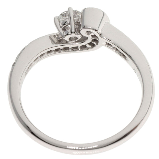 star sand Ring PT900 Silver diamond Women Used Authentic
