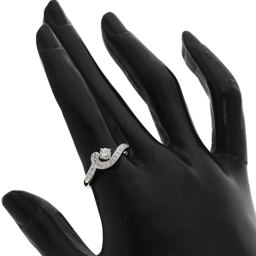 star sand Ring PT900 Silver diamond Women Used Authentic