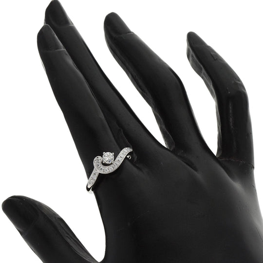 star sand Ring PT900 Silver diamond Women Used Authentic