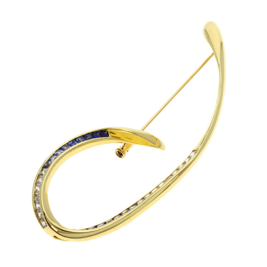 JUNE Brooch 18K Yellow Gold gold sapphire