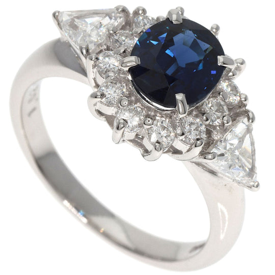 TASAKI Ring PT900 Silver Sapphire diamond Women Used Authentic
