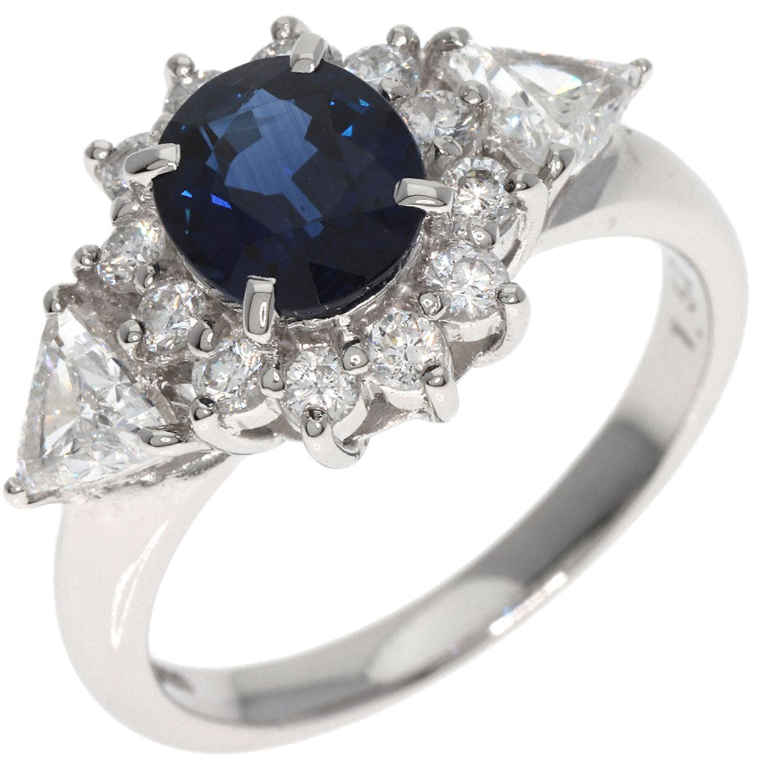 TASAKI Ring PT900 Silver Sapphire diamond Women Used Authentic
