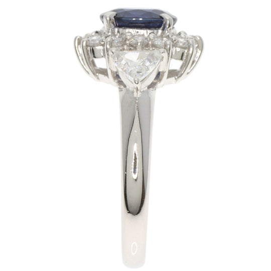 TASAKI Ring PT900 Silver Sapphire diamond Women Used Authentic