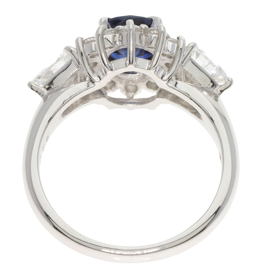 TASAKI Ring PT900 Silver Sapphire diamond Women Used Authentic
