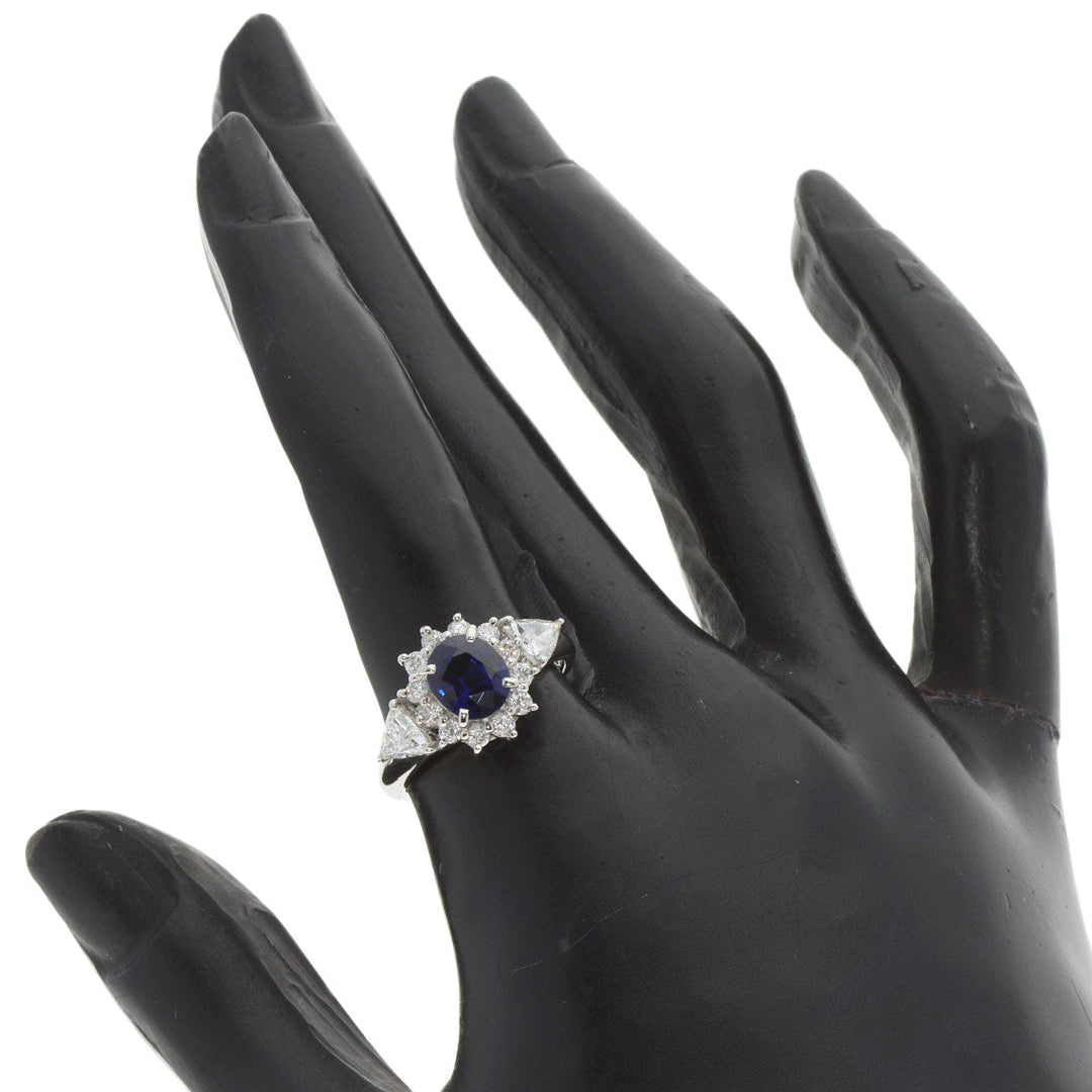 TASAKI Ring PT900 Silver Sapphire diamond Women Used Authentic