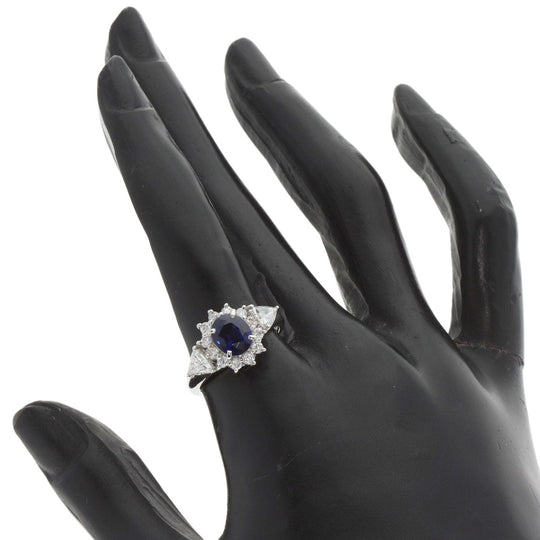TASAKI Ring PT900 Silver Sapphire diamond Women Used Authentic