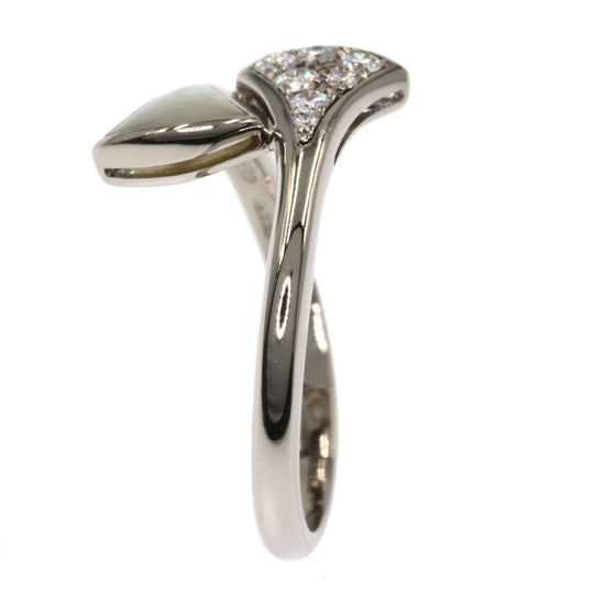 BVLGARI Ring K18WG Silver Diva Dream White Shell Diamond Women Used Authentic