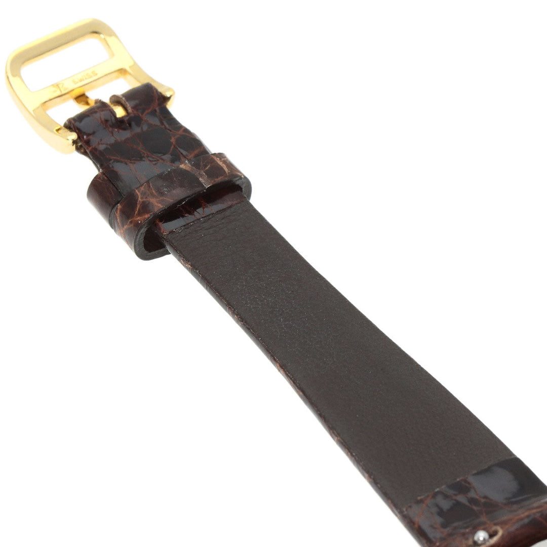 HERMES Watches Quartz Stainless Steel, Leather gold Clipper Ivory dial Women Used Authentic