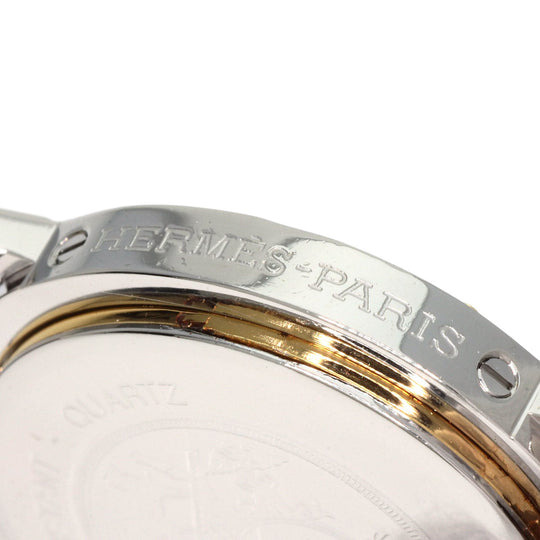 HERMES Watches Quartz Stainless Steel, Leather gold Clipper Ivory dial Women Used Authentic