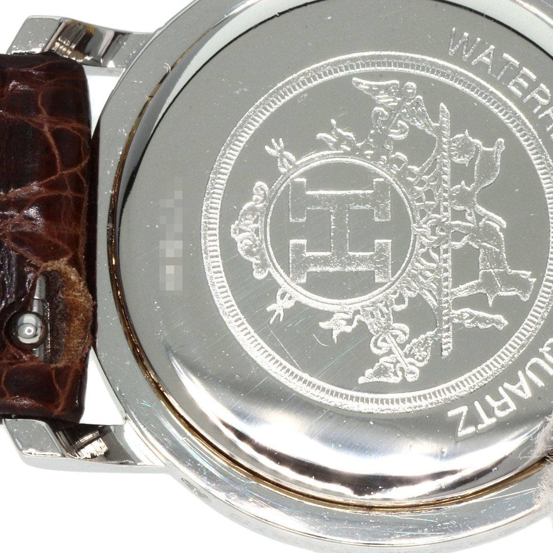 HERMES Watches Quartz Stainless Steel, Leather gold Clipper Ivory dial Women Used Authentic