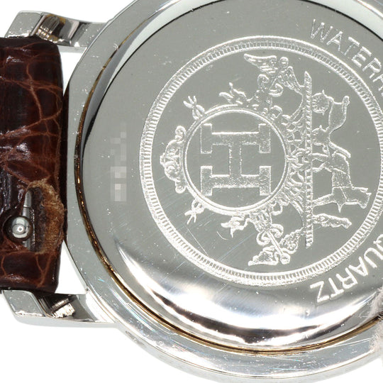 HERMES Watches Quartz Stainless Steel, Leather gold Clipper Ivory dial Women Used Authentic