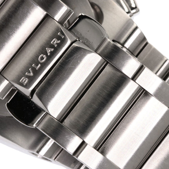 BVLGARI Watches Mechanical Automatic EG35BSSDCH Stainless Steel , Stainless Steel Silver Elgon Chronograph black dial mens Used Authentic