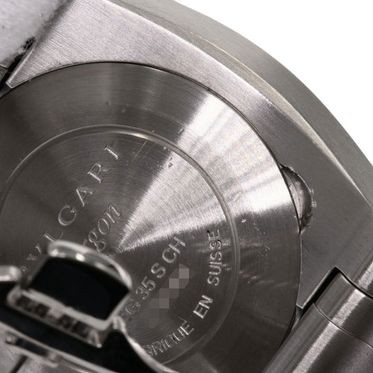 BVLGARI Watches Mechanical Automatic EG35BSSDCH Stainless Steel , Stainless Steel Silver Elgon Chronograph black dial mens Used Authentic