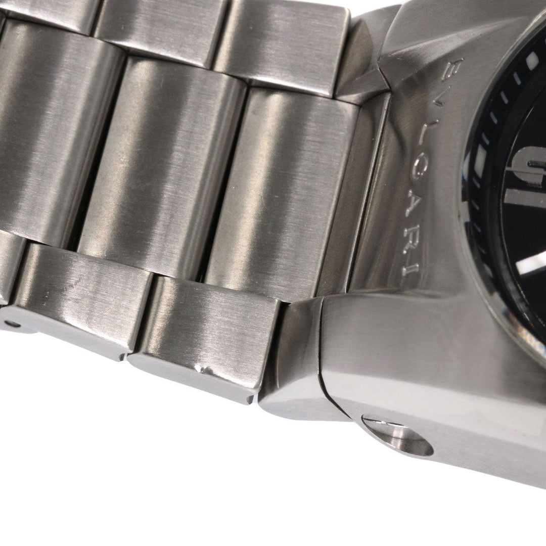 BVLGARI Watches Mechanical Automatic EG35BSSDCH Stainless Steel , Stainless Steel Silver Elgon Chronograph black dial mens Used Authentic