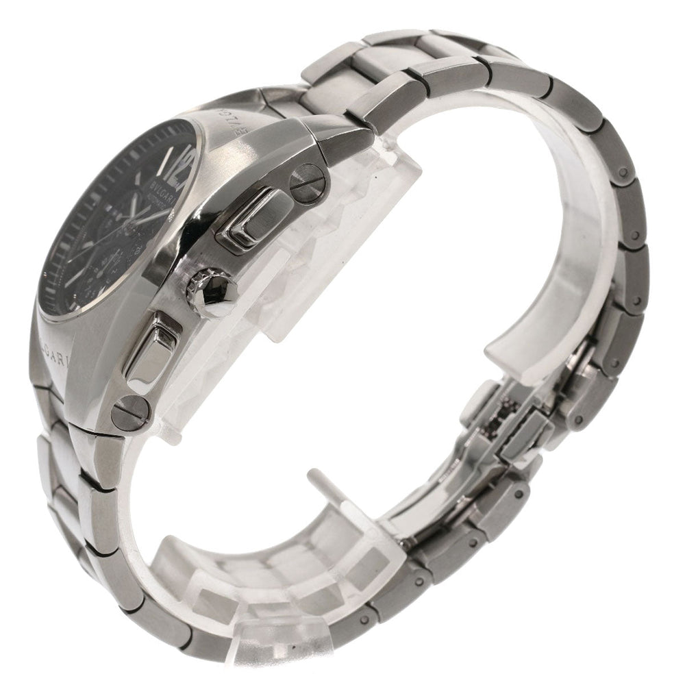 BVLGARI Watches Mechanical Automatic EG35BSSDCH Stainless Steel , Stainless Steel Silver Elgon Chronograph black dial mens Used Authentic