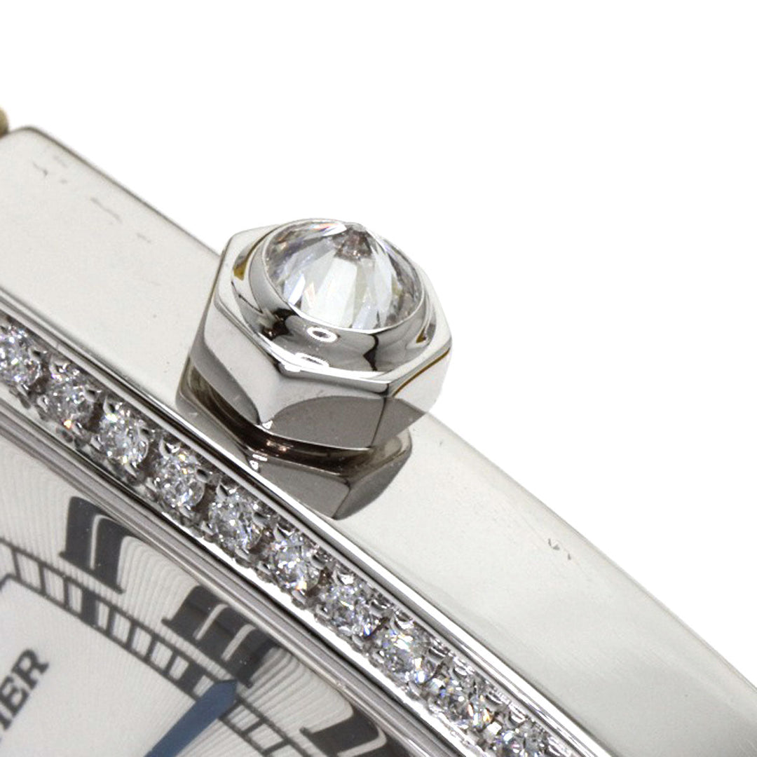 CARTIER Watches Quartz WE600351 K18WG , Leather , Diamond Silver Radonya SM Diamond Silver dial Women Used Authentic