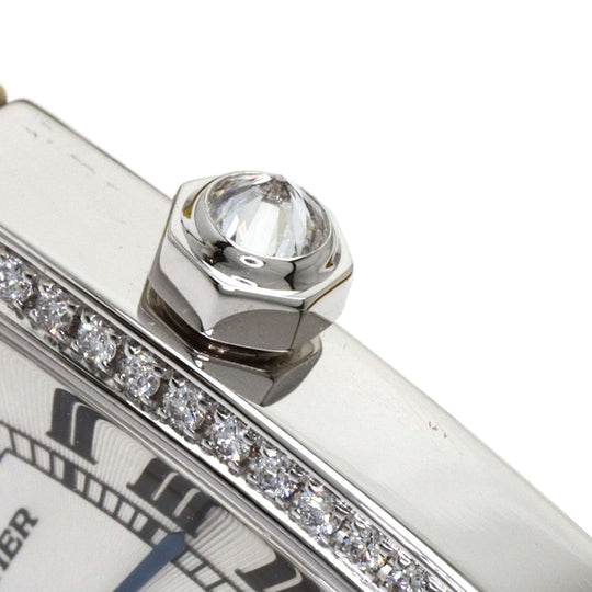 CARTIER Watches Quartz WE600351 K18WG , Leather , Diamond Silver Radonya SM Diamond Silver dial Women Used Authentic