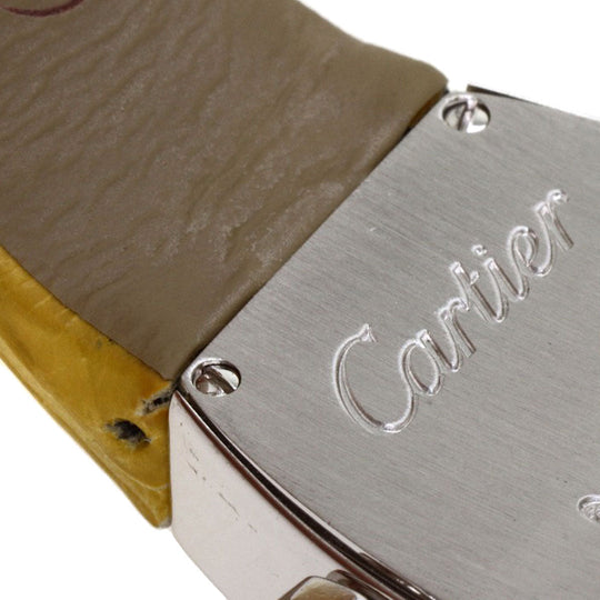 CARTIER Watches Quartz WE600351 K18WG , Leather , Diamond Silver Radonya SM Diamond Silver dial Women Used Authentic