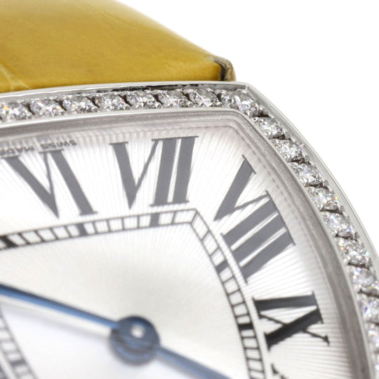 CARTIER Watches Quartz WE600351 K18WG , Leather , Diamond Silver Radonya SM Diamond Silver dial Women Used Authentic