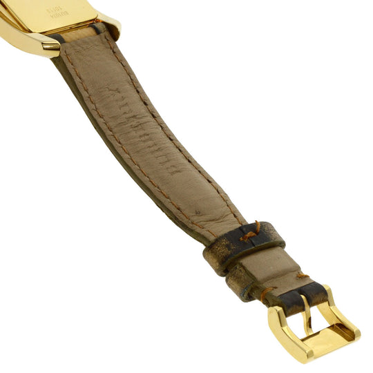 BURBERRY Watches Quartz BU1074 Gold Plated, Leather gold Square gold dial Women Used Authentic