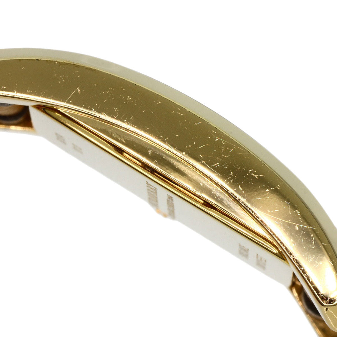 BURBERRY Watches Quartz BU1074 Gold Plated, Leather gold Square gold dial Women Used Authentic