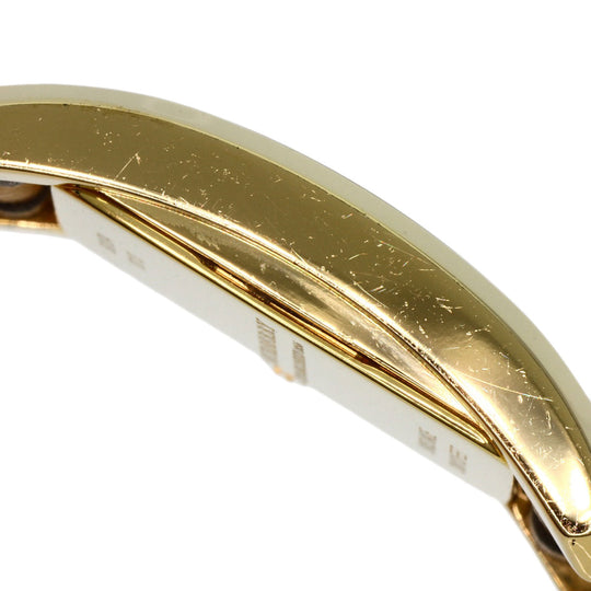 BURBERRY Watches Quartz BU1074 Gold Plated, Leather gold Square gold dial Women Used Authentic
