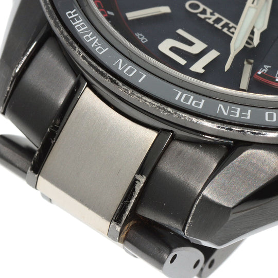 SEIKO Watches Solar Powered Radio Watch SAGA267 8B63-0AS0 Titanium, Titanium black BRIGHTZ Solar Powered radio waves black dial mens Used Authentic