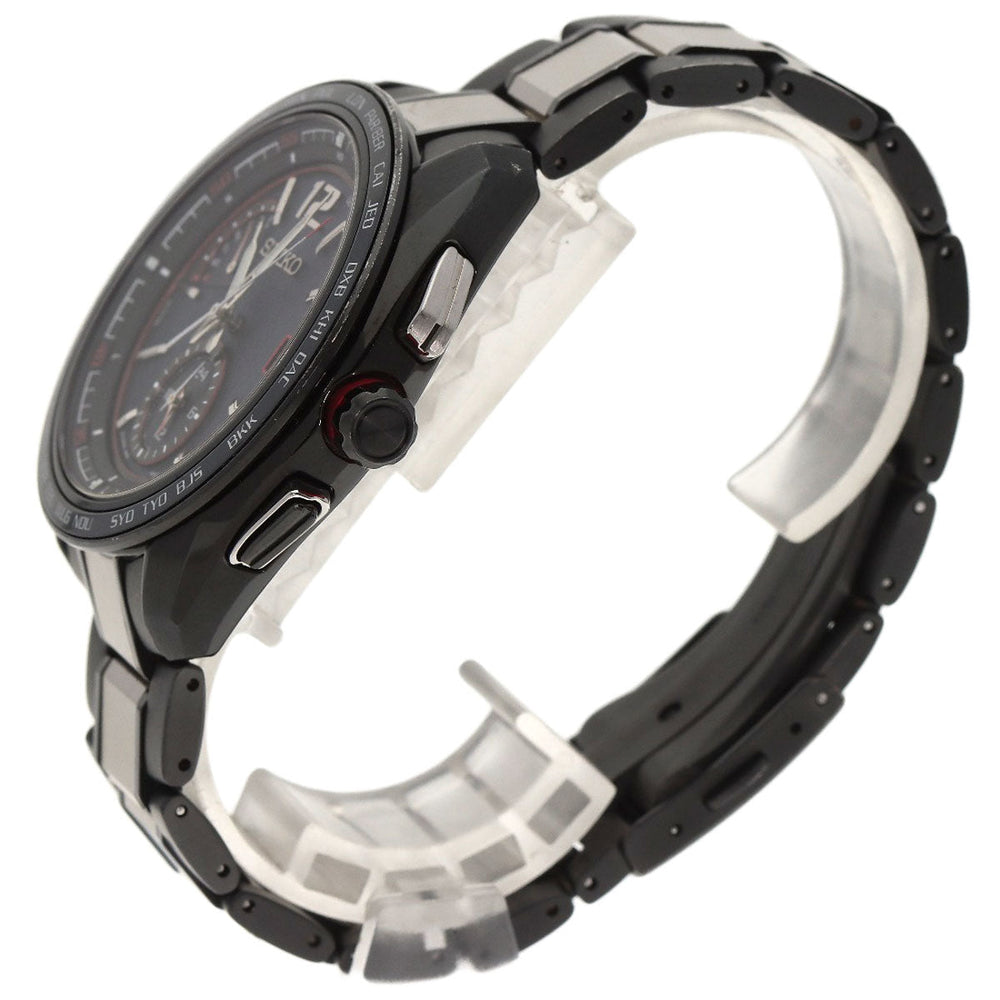 SEIKO Watches Solar Powered Radio Watch SAGA267 8B63-0AS0 Titanium, Titanium black BRIGHTZ Solar Powered radio waves black dial mens Used Authentic