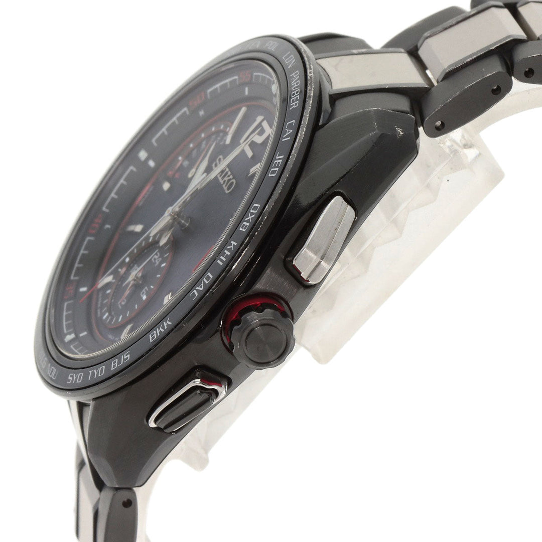 SEIKO Watches Solar Powered Radio Watch SAGA267 8B63-0AS0 Titanium, Titanium black BRIGHTZ Solar Powered radio waves black dial mens Used Authentic