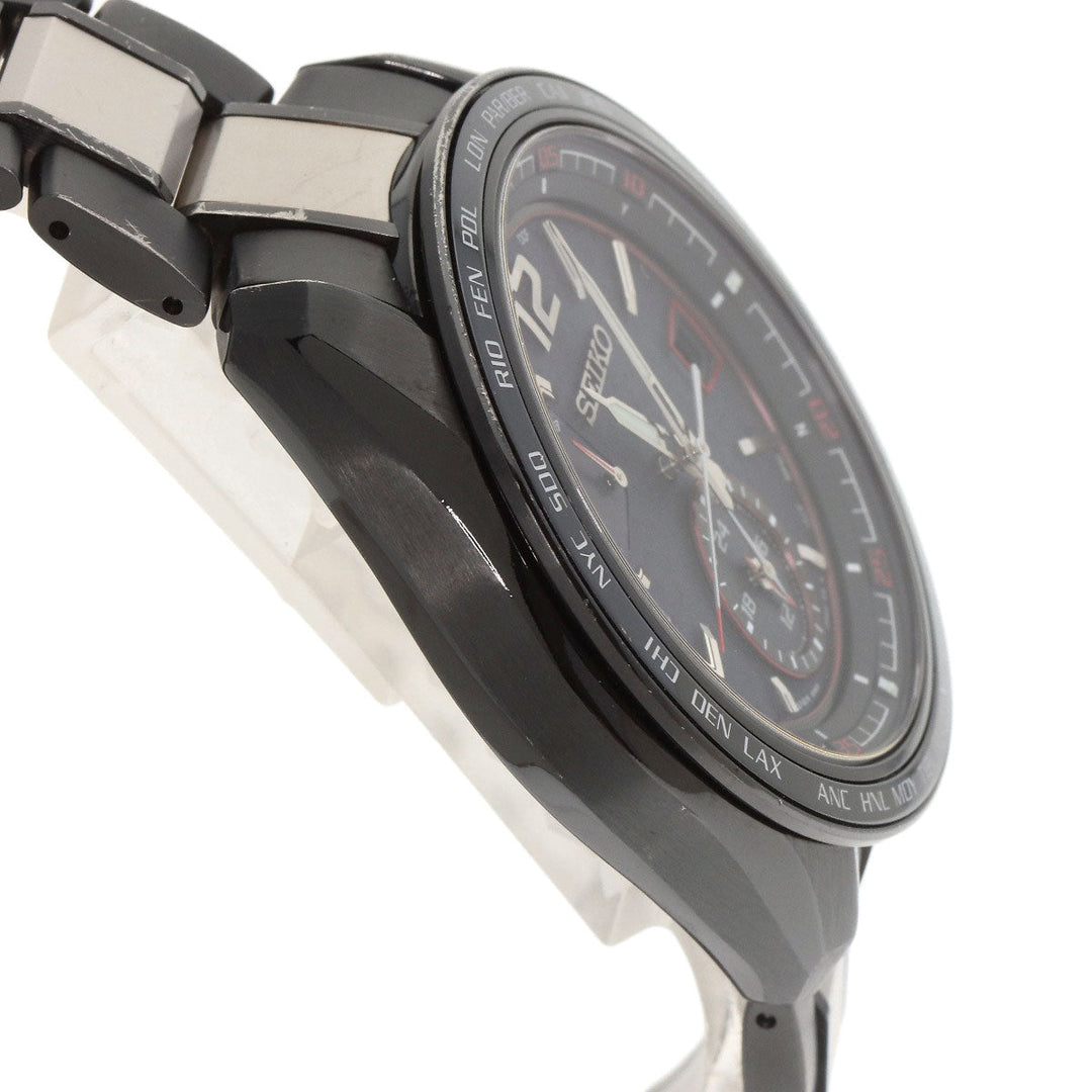 SEIKO Watches Solar Powered Radio Watch SAGA267 8B63-0AS0 Titanium, Titanium black BRIGHTZ Solar Powered radio waves black dial mens Used Authentic