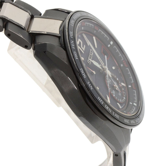 SEIKO Watches Solar Powered Radio Watch SAGA267 8B63-0AS0 Titanium, Titanium black BRIGHTZ Solar Powered radio waves black dial mens Used Authentic