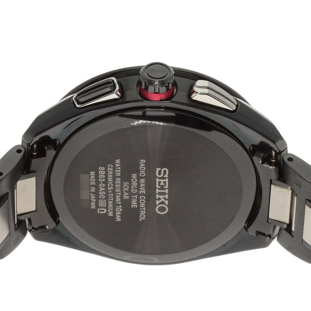 SEIKO Watches Solar Powered Radio Watch SAGA267 8B63-0AS0 Titanium, Titanium black BRIGHTZ Solar Powered radio waves black dial mens Used Authentic