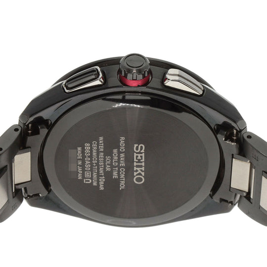 SEIKO Watches Solar Powered Radio Watch SAGA267 8B63-0AS0 Titanium, Titanium black BRIGHTZ Solar Powered radio waves black dial mens Used Authentic