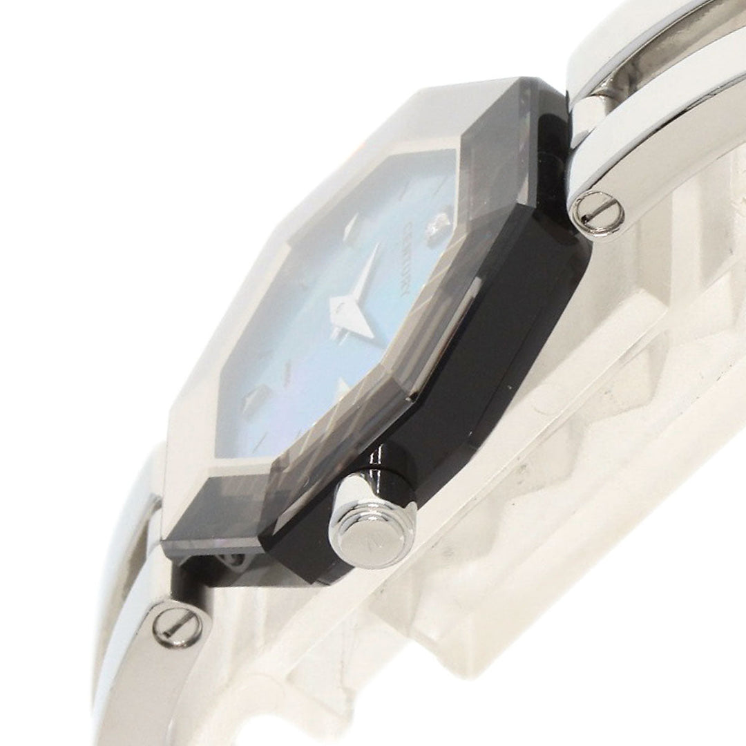 CENTURY Watches Quartz Stainless Steel , Stainless Steel Silver Time gem Blue shell dial Women Used Authentic