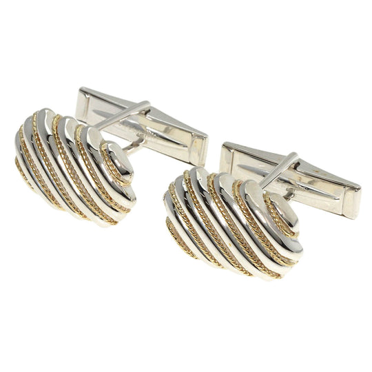 TIFFANY&Co. cuffs SV , K18YG Silver Stripe Combination mens Used Authentic