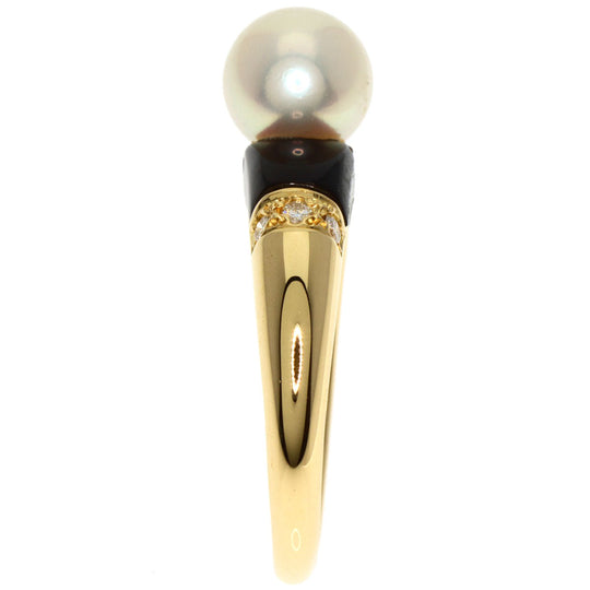 TASAKI Ring 18K Yellow Gold gold Akoya pearl, diamond, onyx