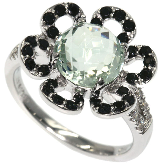 Ponte Vecchio Ring K18WG Silver Green Quartz Bloodstone Diamond