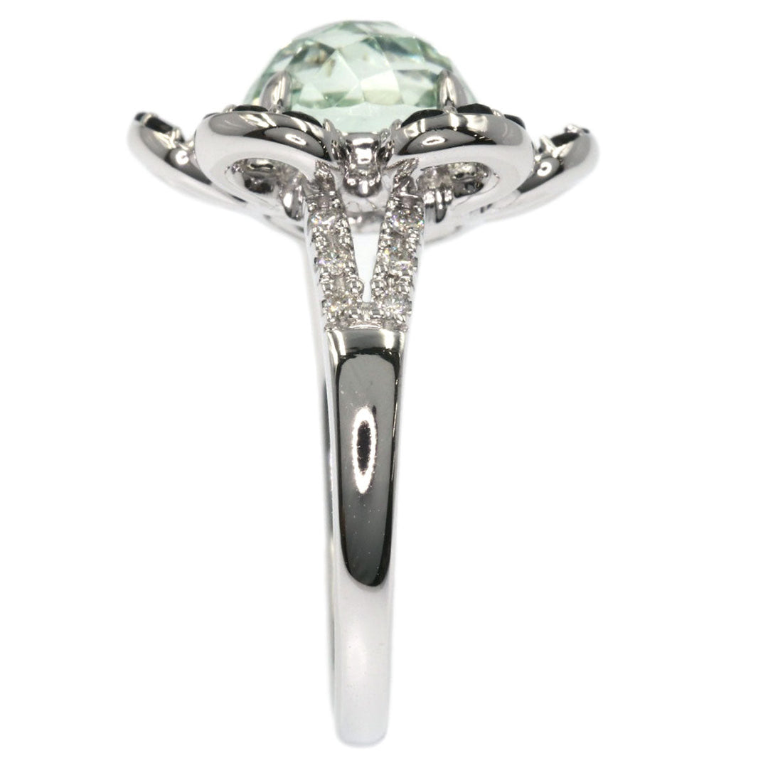 Ponte Vecchio Ring K18WG Silver Green Quartz Bloodstone Diamond
